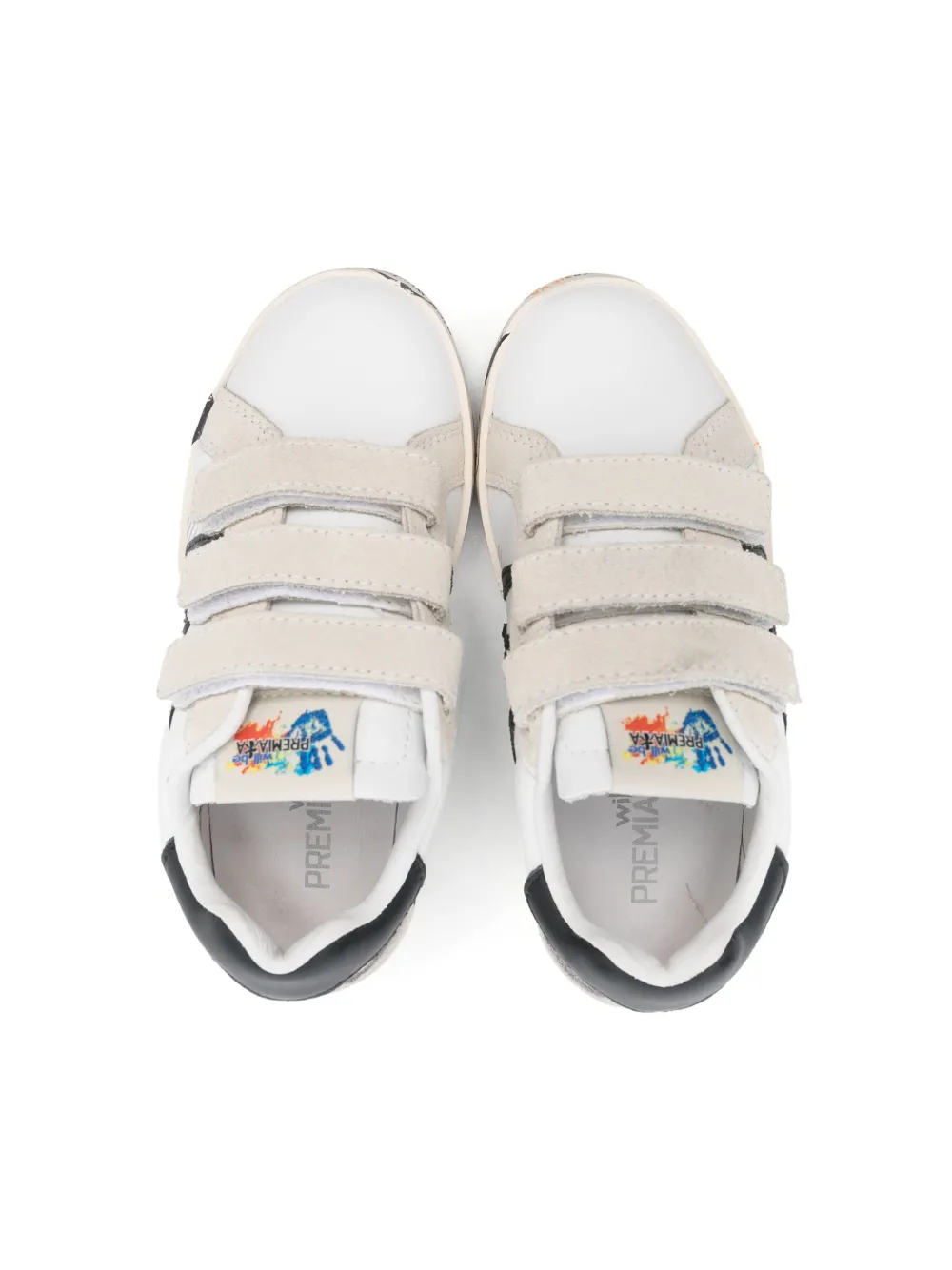  Premiata Kids Andy Touch-strap Leather Sneakers - White 