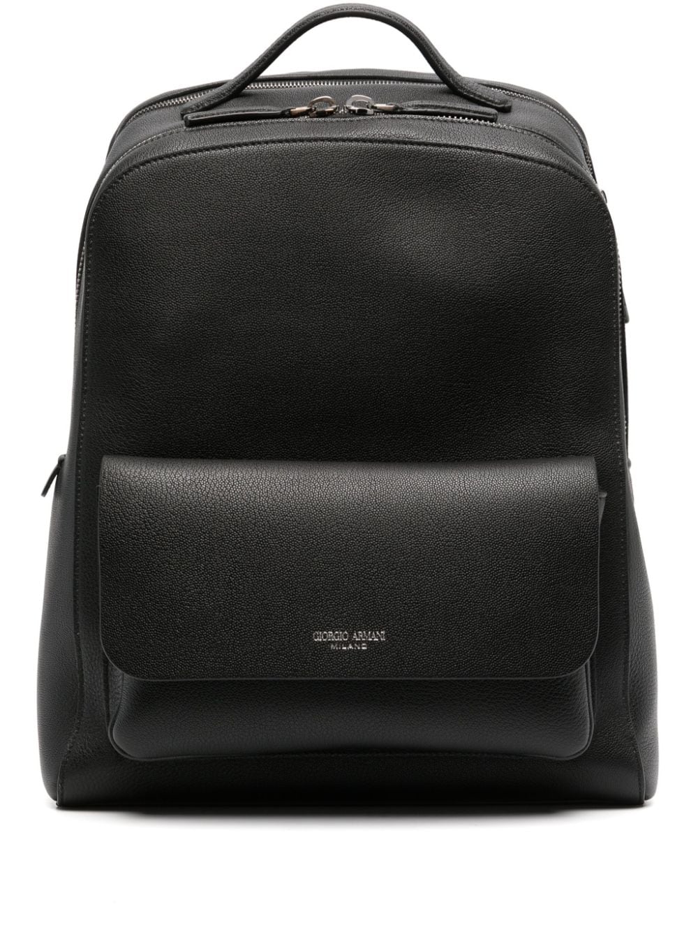 Giorgio Armani logo-stamp Leather Backpack - Farfetch