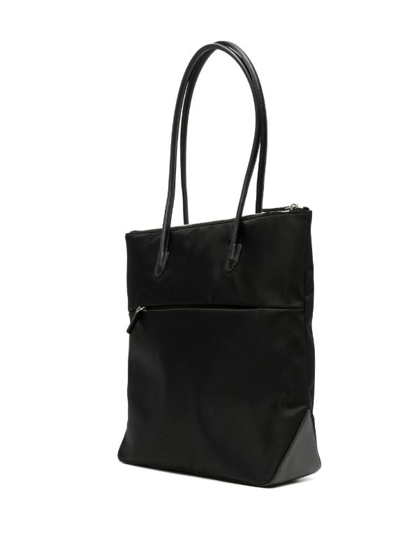 agnes b black leather shoulder bag