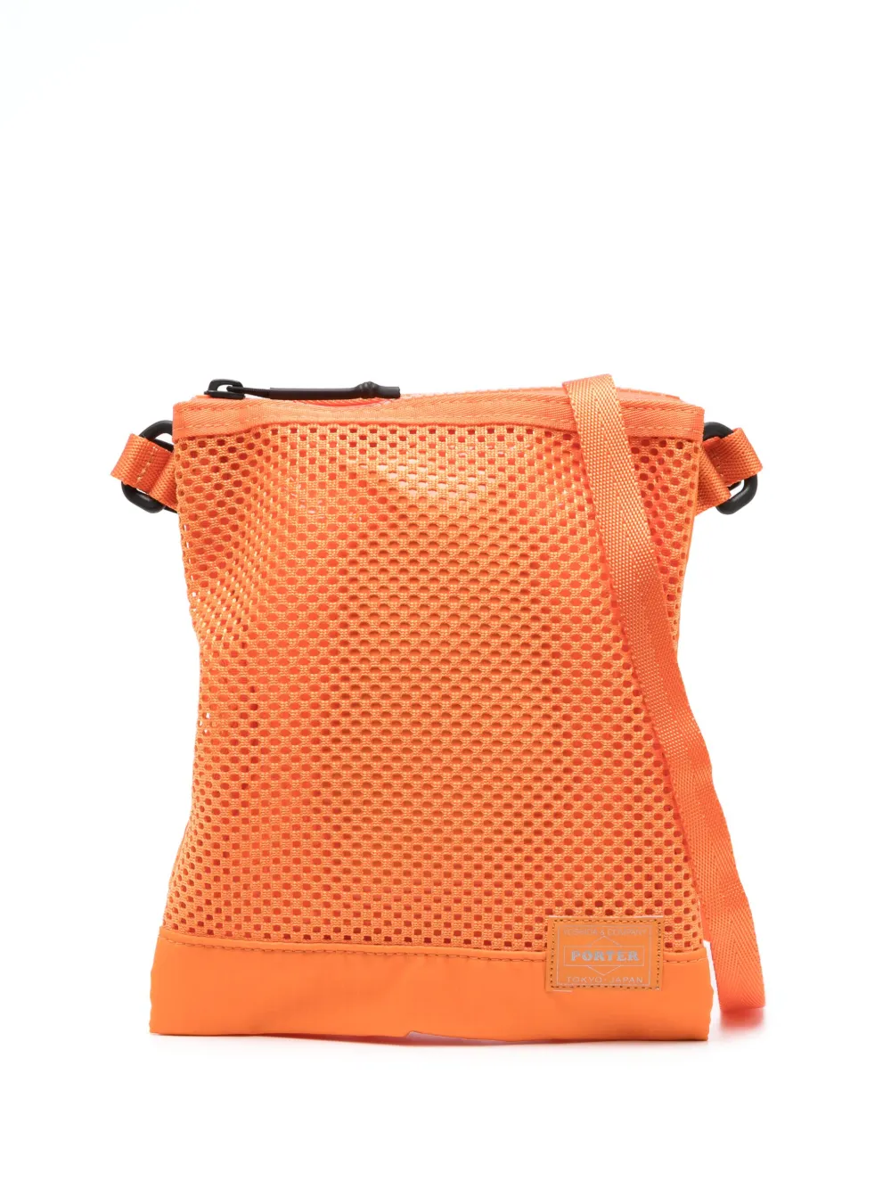 Porter-yoshida & Co Logo-patch Mesh Shoulder Bag In Orange