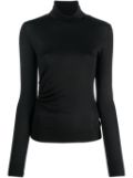 Calvin Klein logo-print roll-neck T-shirt - Black