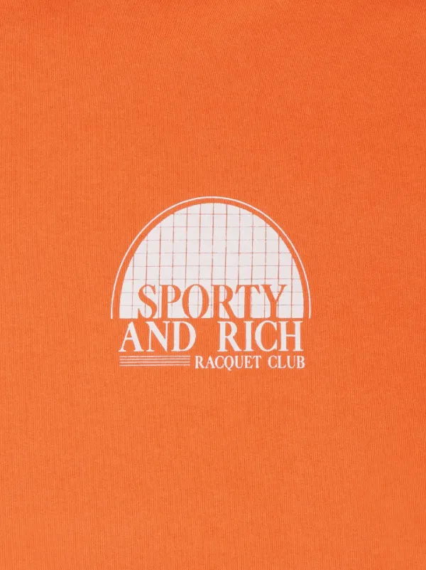 Sporty Rich Racquet Club Cotton Hoodie Orange FARFETCH GR