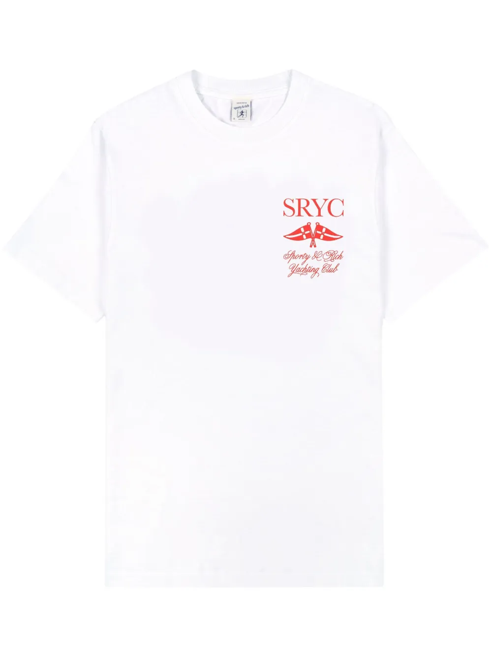 Sporty And Rich Yatch Club Cotton T-shirt In White