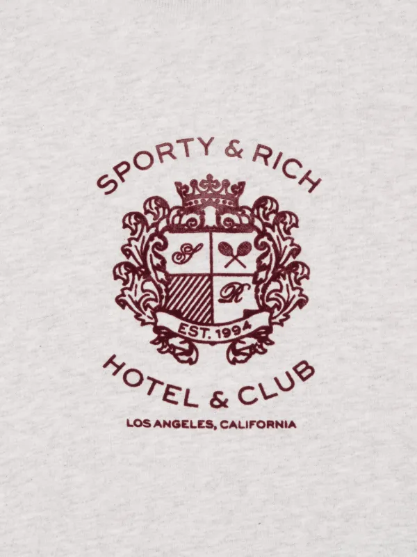 Sporty & Rich Hotel crest-motif Sweatshirt | Grey | FARFETCH