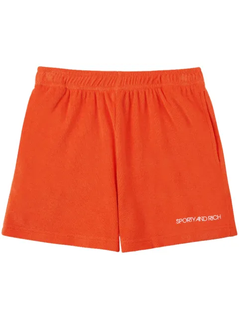 Sporty & Rich logo-embroidered cotton shorts