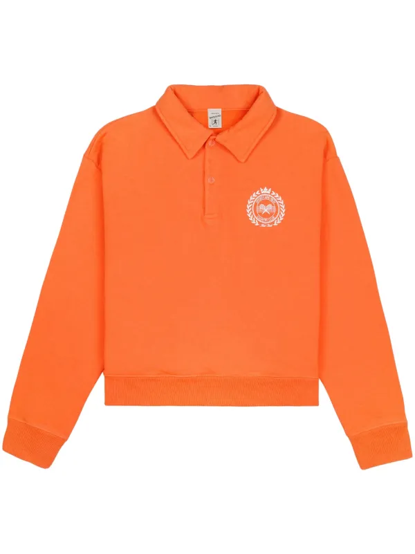 Sporty Rich logo-print polo-collar Sweatshirt Orange Farfetch