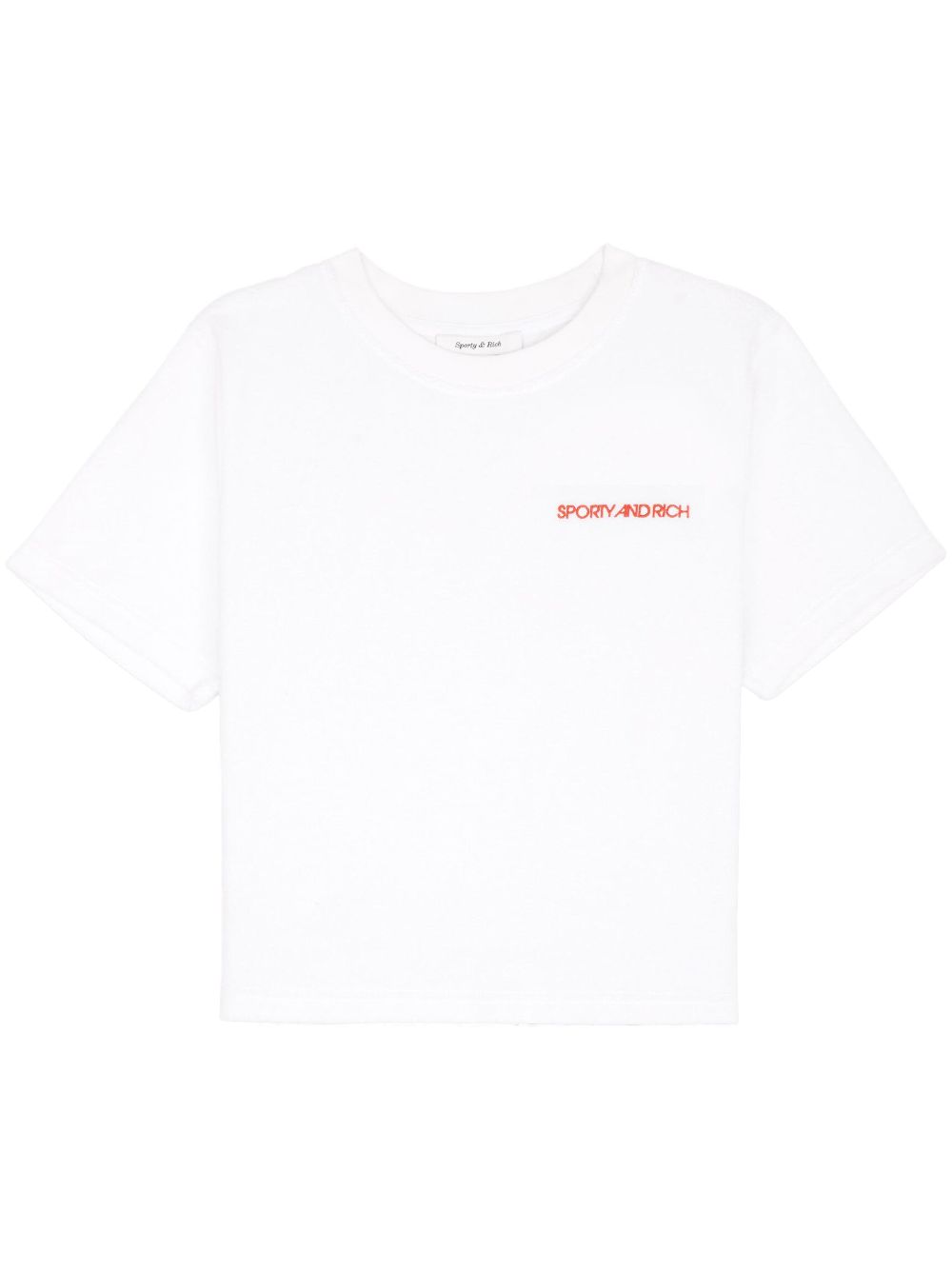 Sporty & Rich Disco logo-print cropped T-shirt - White