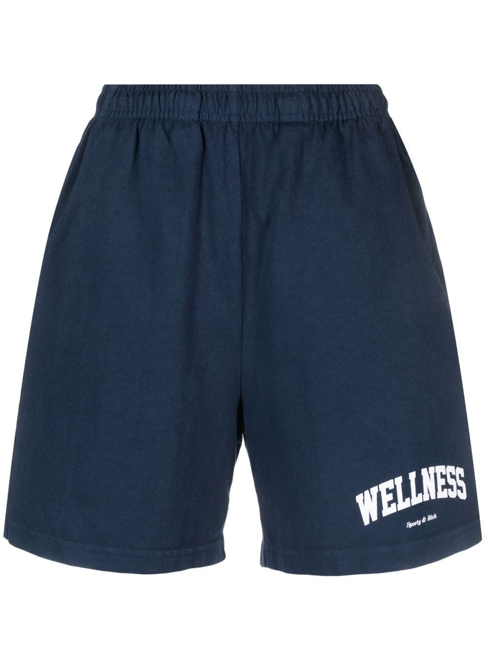 Shop Sporty And Rich Wellness Ivy Gym Elasticated Track Shorts In Blue