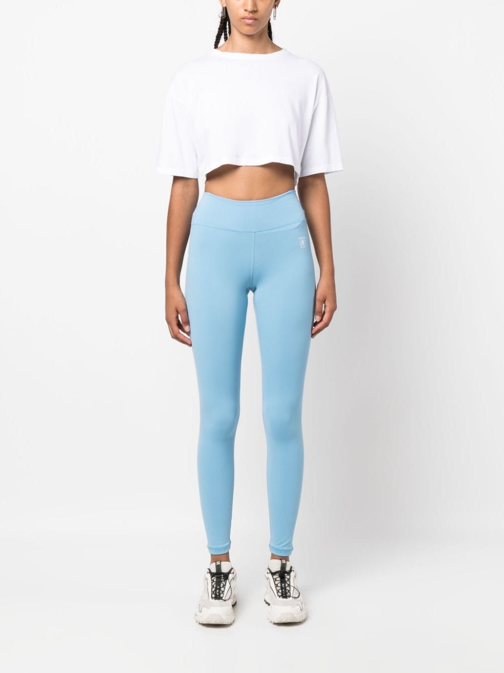 Sporty & Rich Runner logo-print leggings - Blue