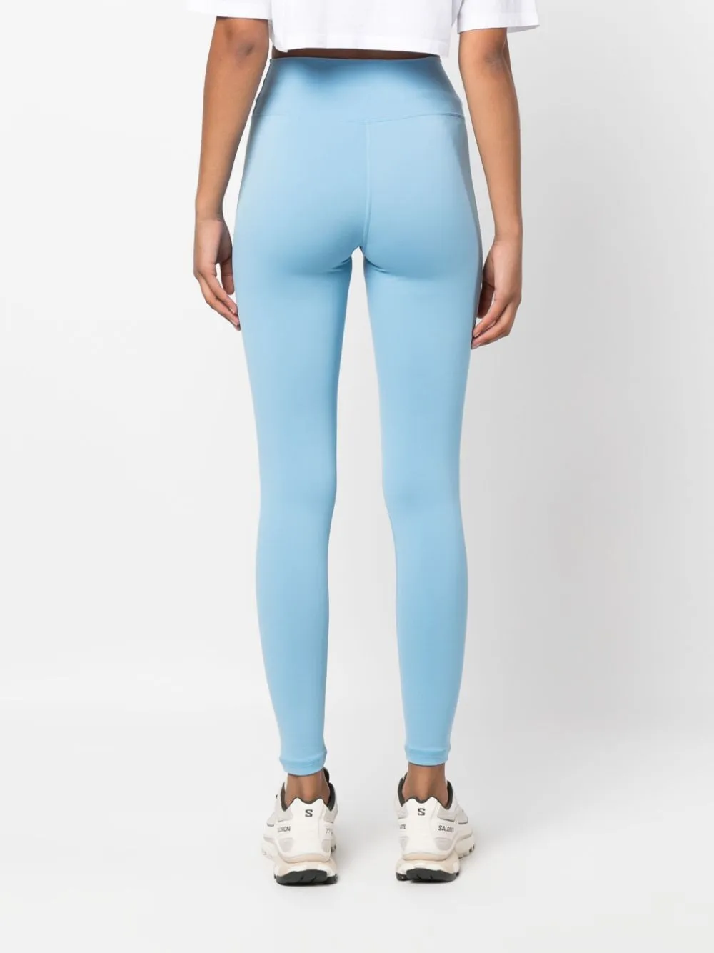 Sporty And Rich Runner Logo-print Leggings In Blue