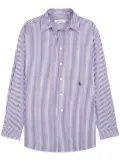 Sporty & Rich SRC logo-embroidered striped shirt - Blue