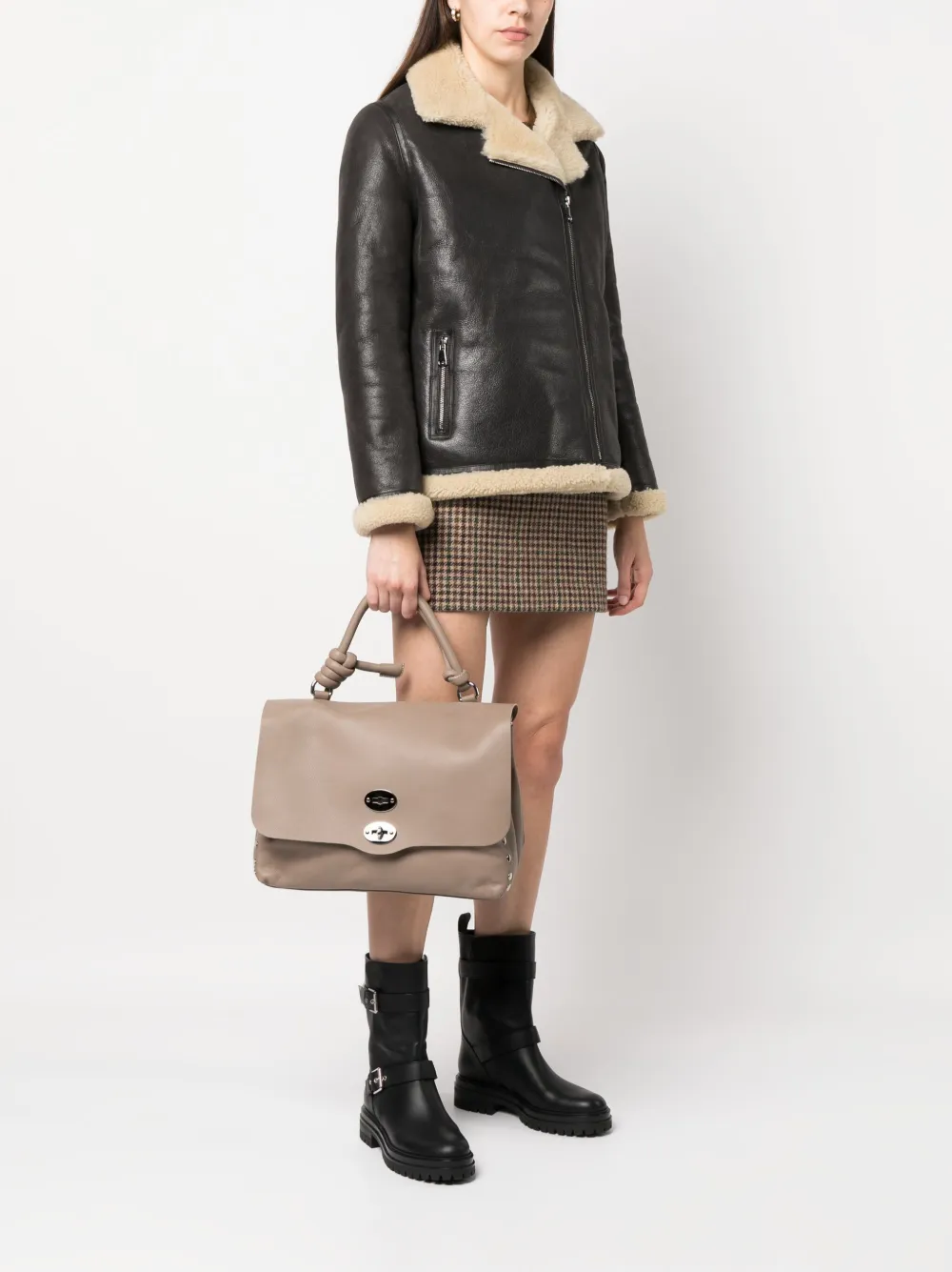 Zanellato Postina leather tote bag - Beige
