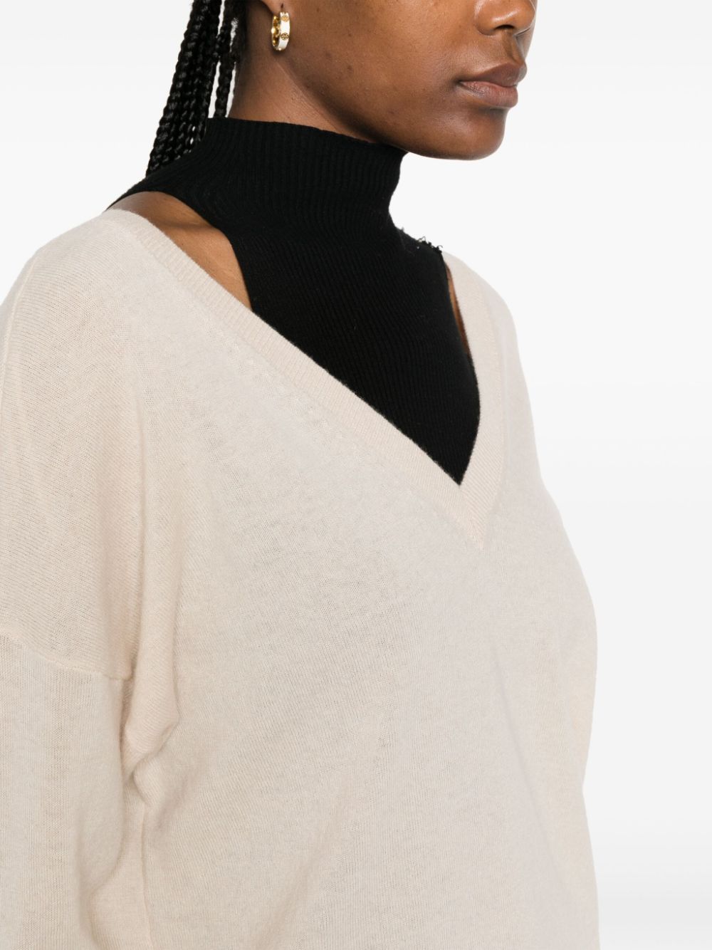 Shop Federica Tosi Wool-cashmere Blend Jumper In Neutrals