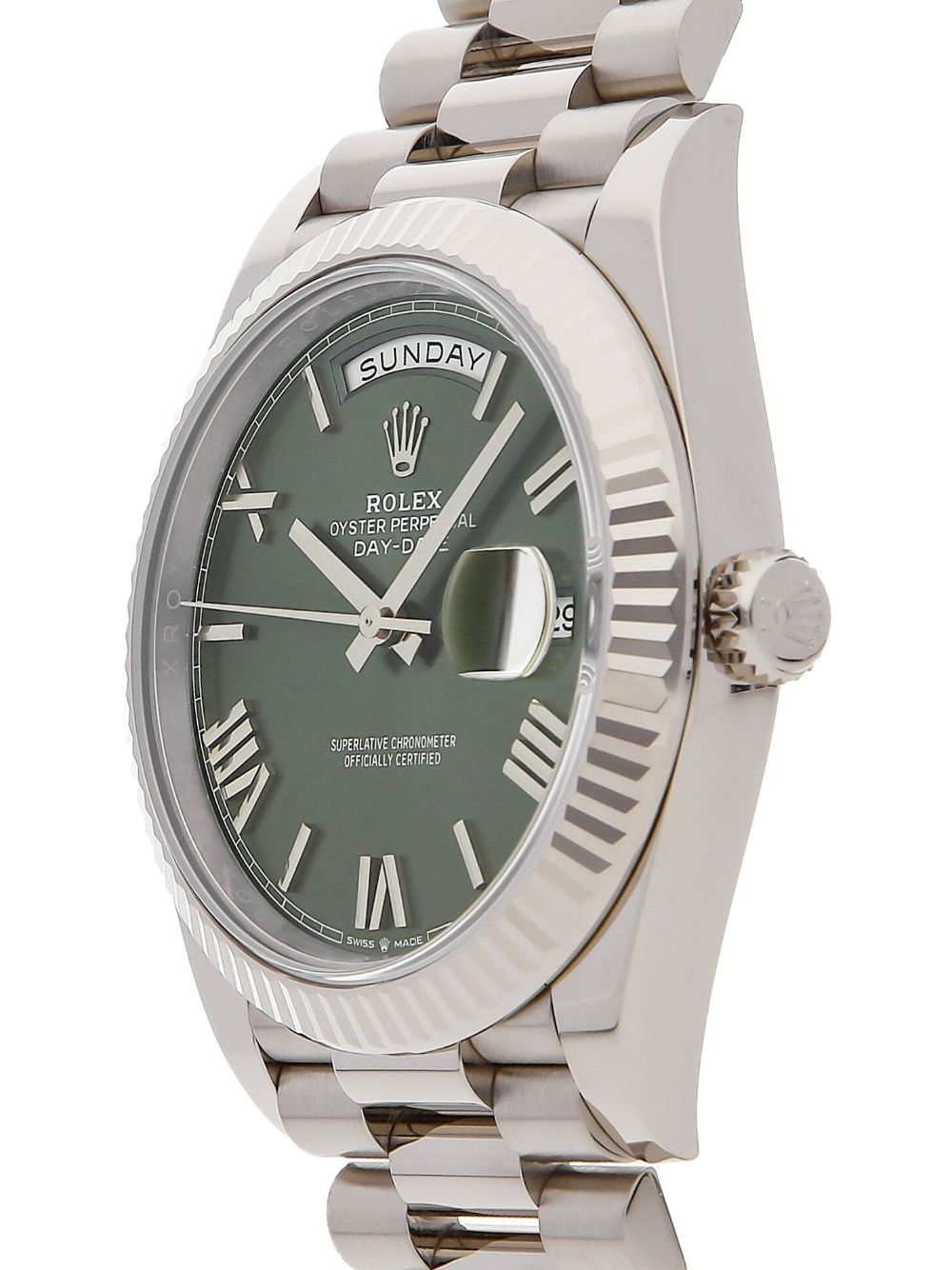 Rolex 2020 pre-owned Day-Date 40mm - Groen