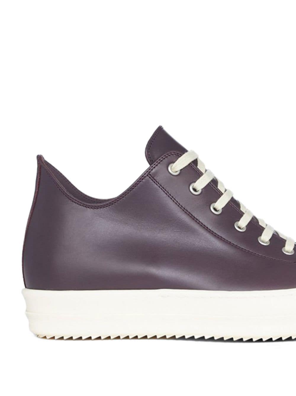 Shop Rick Owens Low Leather Sneakers In Purple