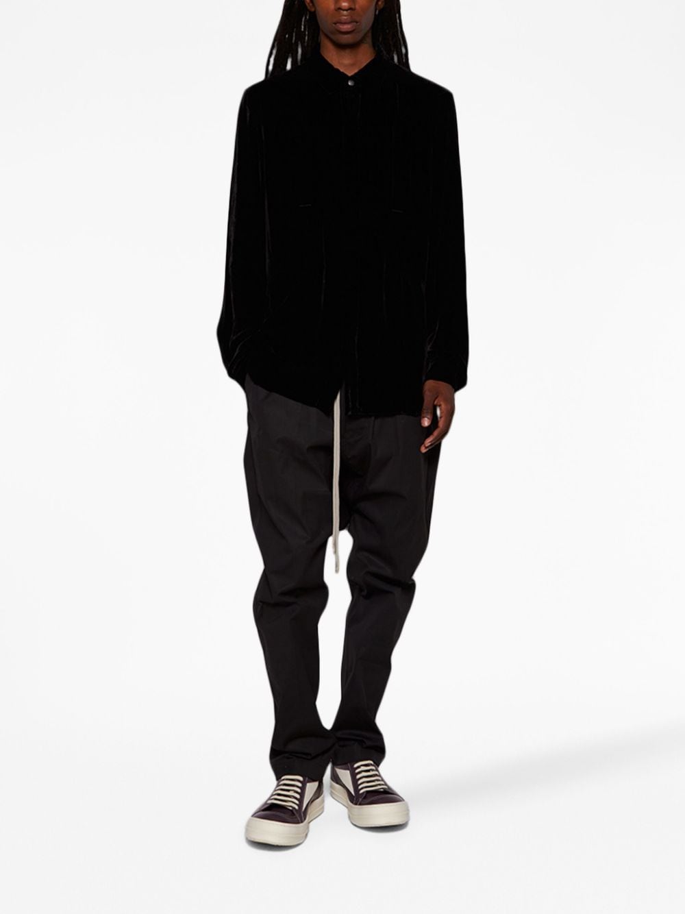 Shop Rick Owens Drop-crotch Drawstring Trousers In Black