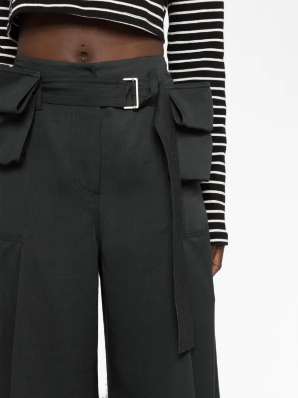 Low Classic double-belted Pocket Trousers | Black | FARFETCH GE 