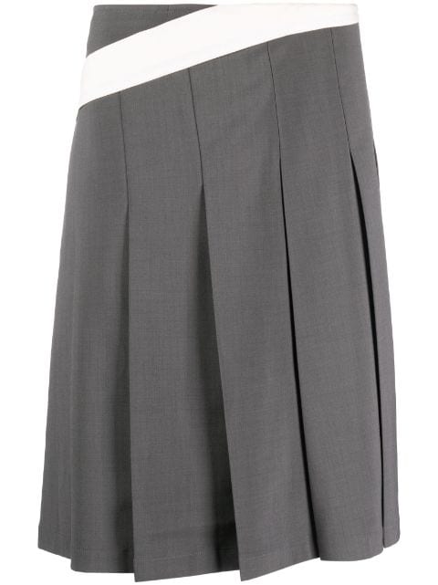 Low Classic contrast-trim pleated midi skirt