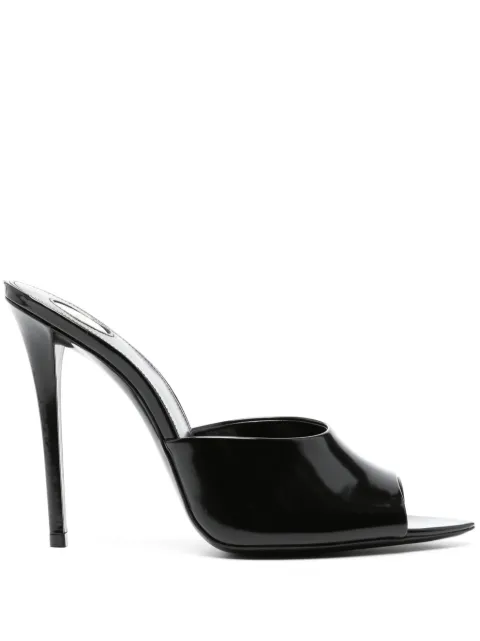 Saint Laurent Mule Goldie de couro com salto 110mm