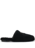 ANINE BING link-detail shearling slippers - Black