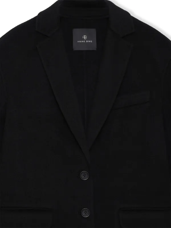ANINE BING Quinn notched-lapels Coat | Black | FARFETCH AO