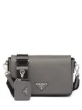Prada triangle-logo Saffiano leather shoulder bag - Grey