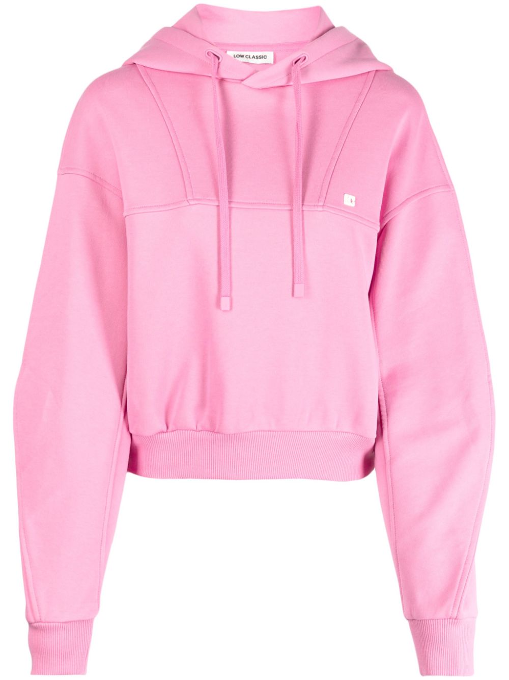 Shop Low Classic Panelled Drawstring Hoodie In Rosa