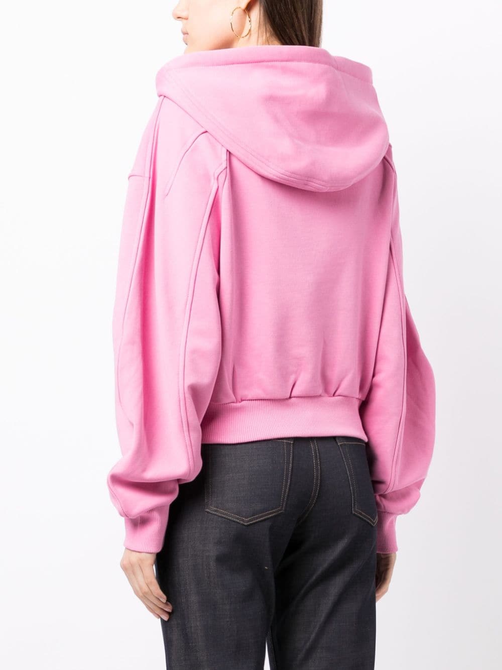 Shop Low Classic Panelled Drawstring Hoodie In Rosa