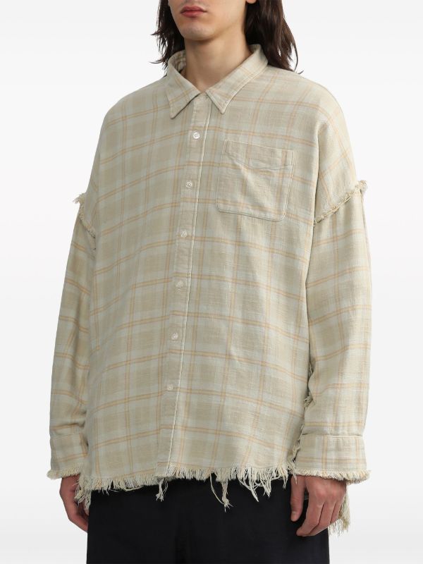 R13 check pattern Cotton Shirt Farfetch