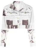 Christian Dior Pre-Owned 1990-2000s newspaper-print cropped jacket - White