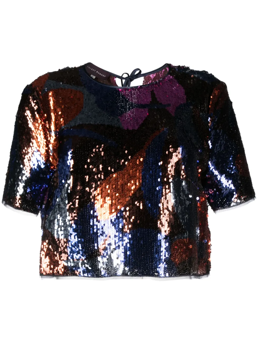 Talbot Runhof T-shirt met pailletten Blauw