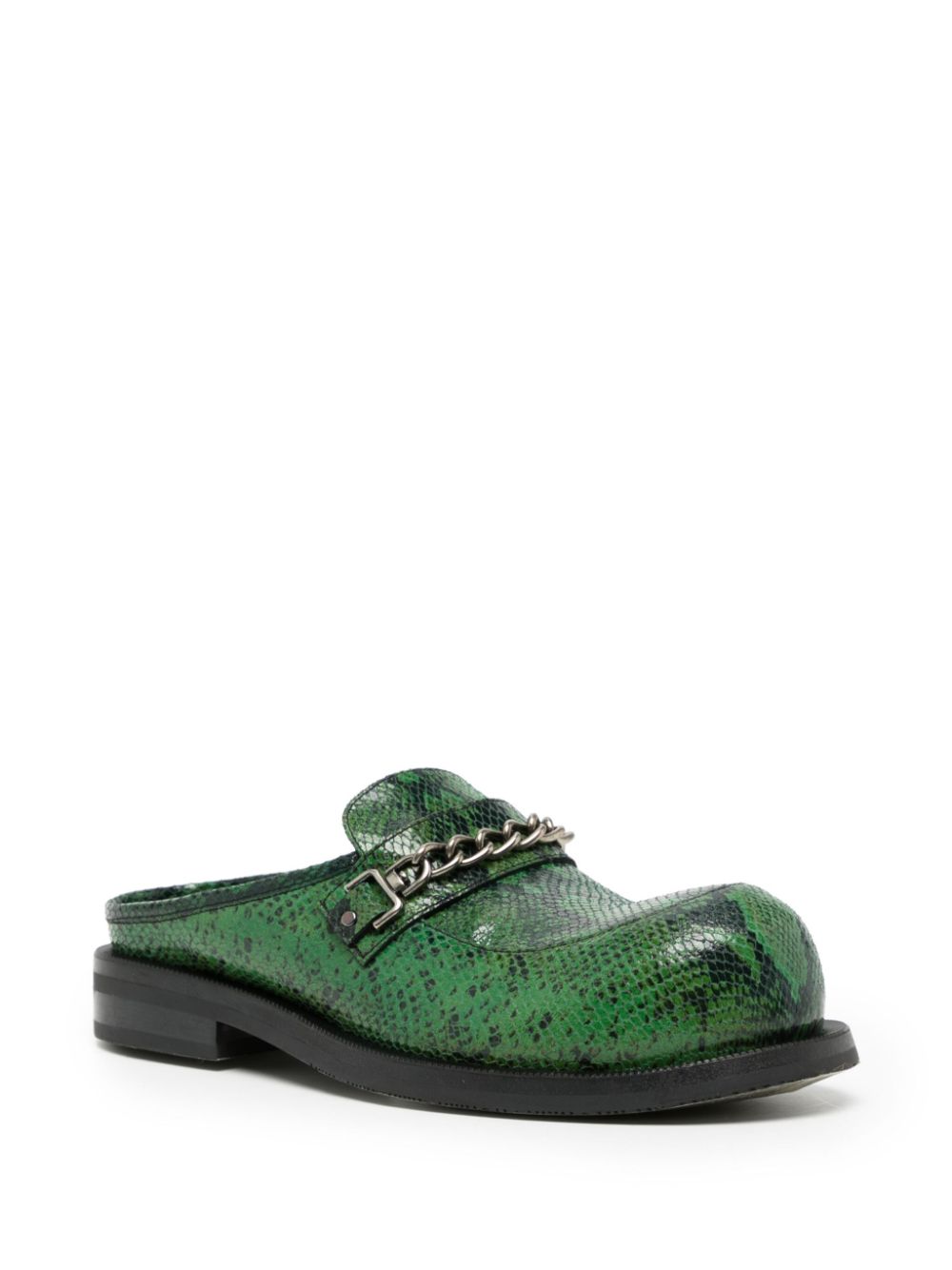 Martine Rose Loafers met slangenleer-effect - Groen