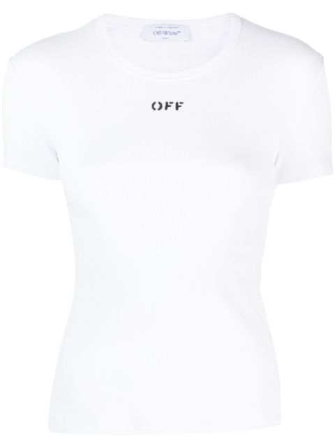 Off-White logo-print cotton-blend T-shirt Women