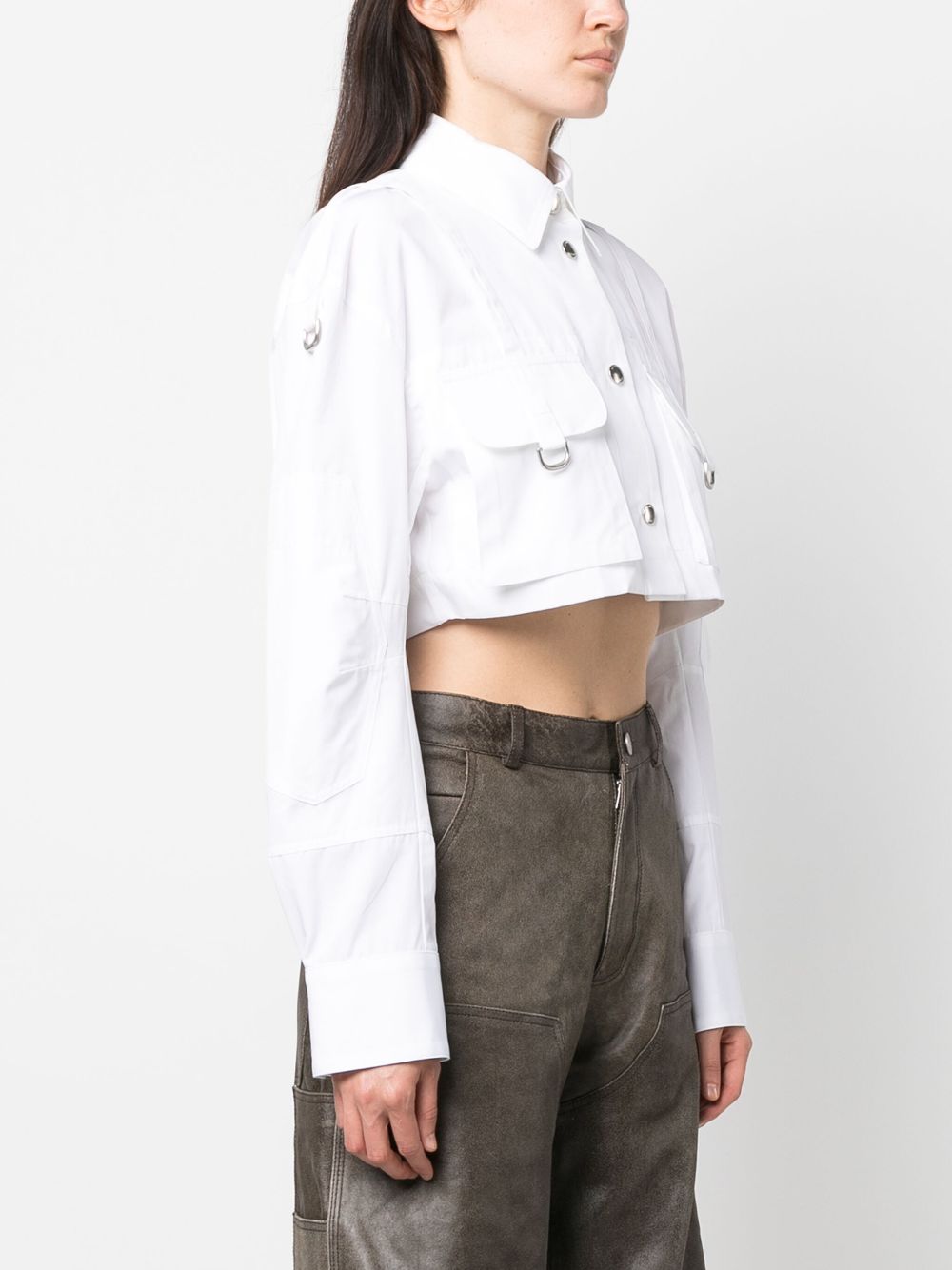 Off-White Co Cargo cropped cotton shirt Women