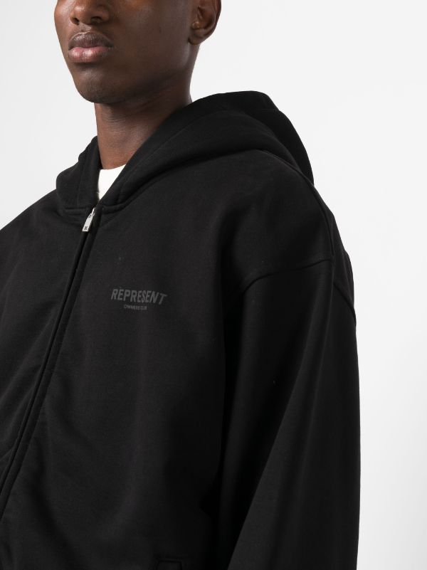 Represent logo-print zip-up Hoodie - Farfetch