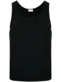 Saint Laurent logo-embroidered ribbed tank top - Black
