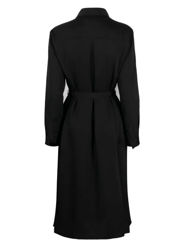 Calvin Klein Belted Recycled Polyester Shirtdress - Black Calvin Klein Belted Recycled Polyester Shirtdress - Black
