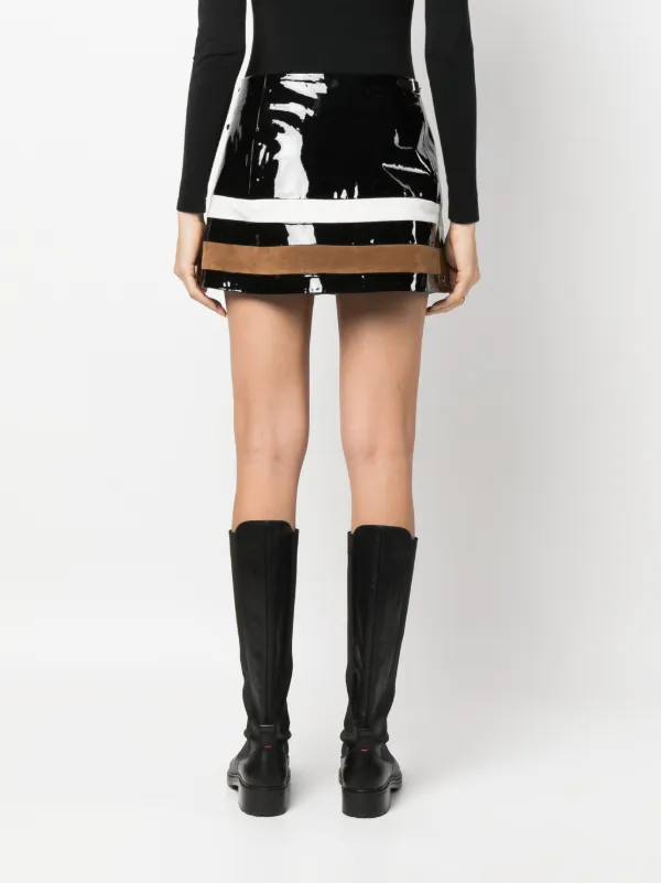 Durazzi Milano バックル エナメルレザー ミニスカート | ブラック