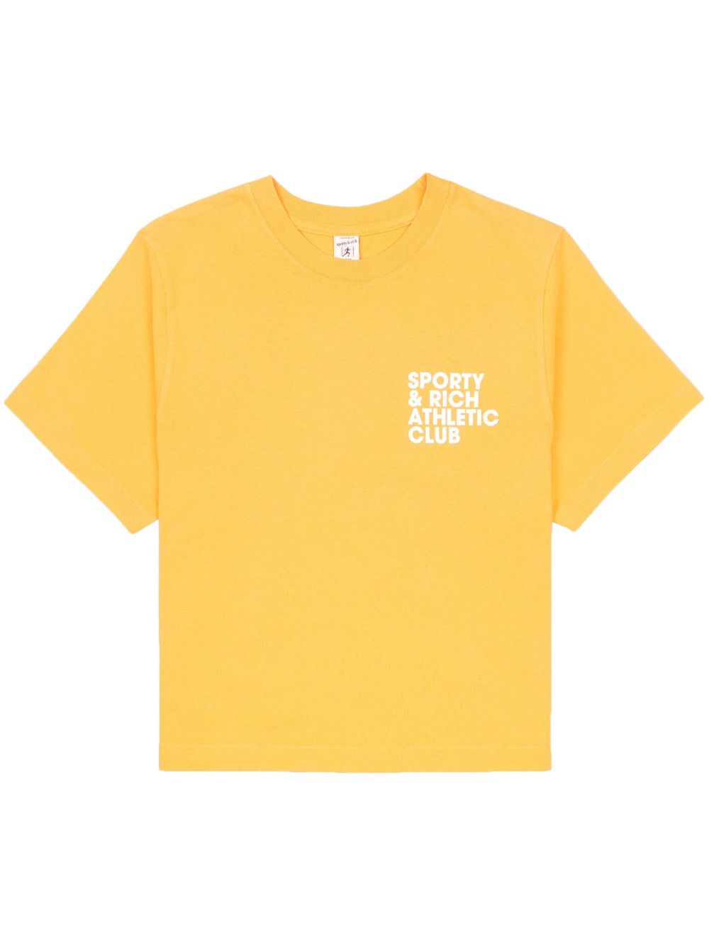 Sporty And Rich Logo-print Cropped T-shirt In Yellow