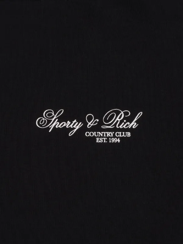 Sporty & Rich logo-print Cotton Sweatshirt | Black | FARFETCH