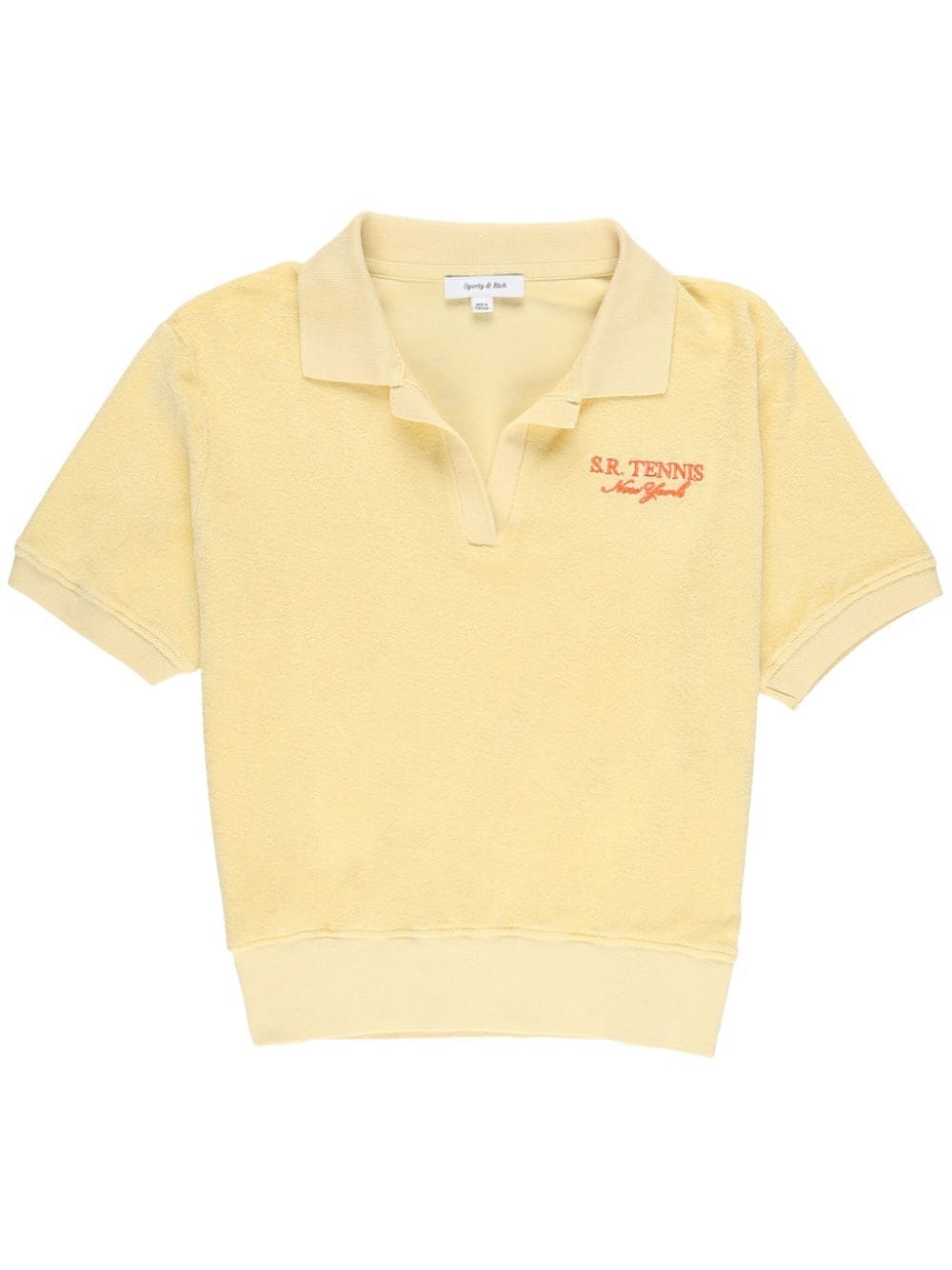 Shop Sporty And Rich Sr Tennis Terry Cloth-effect Polo Shirt In Yellow