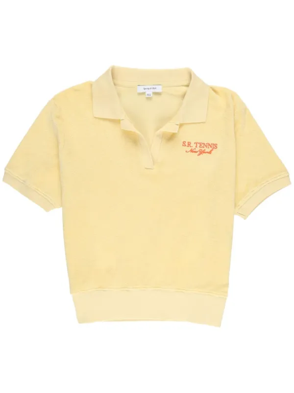 Sporty Rich SR Tennis Terry cloth effect Polo Shirt Farfetch