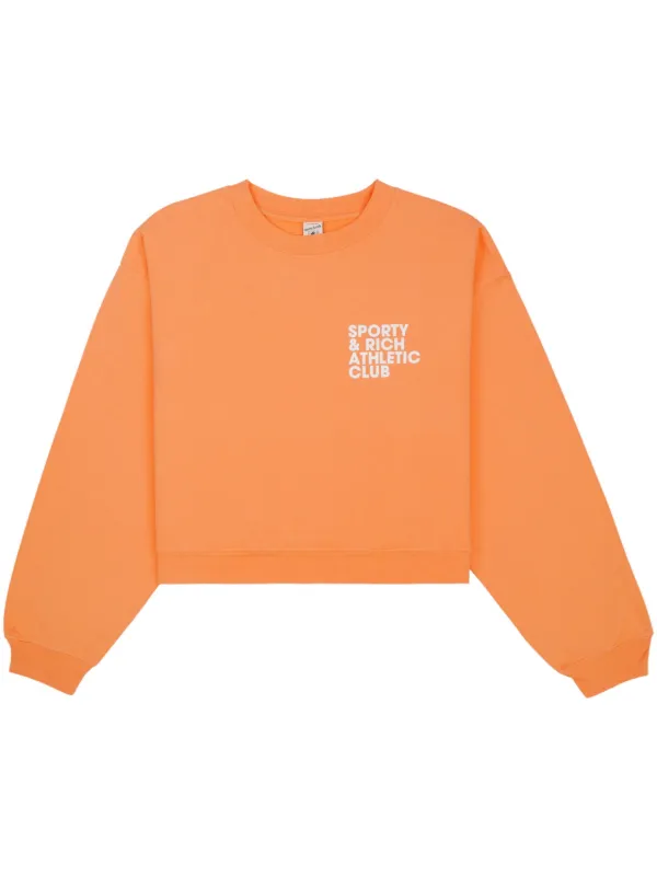 Sporty Rich Exercise Often Cropped Sweatshirt Orange