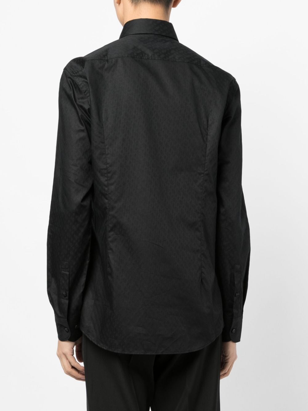 BOSS Overhemd met abstracte print Zwart