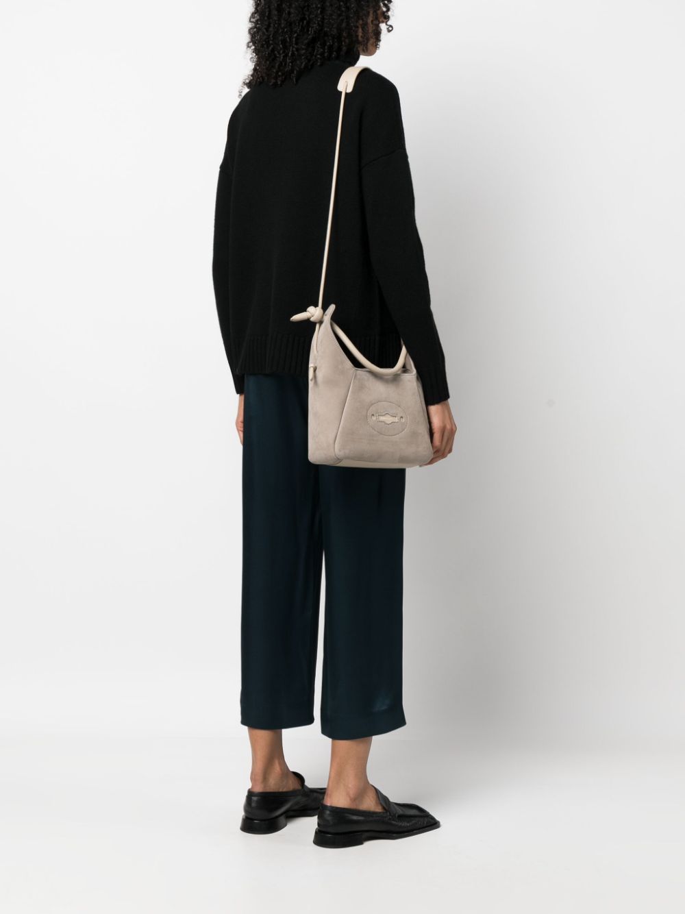 Zanellato Mina suede shoulder bag - Grijs