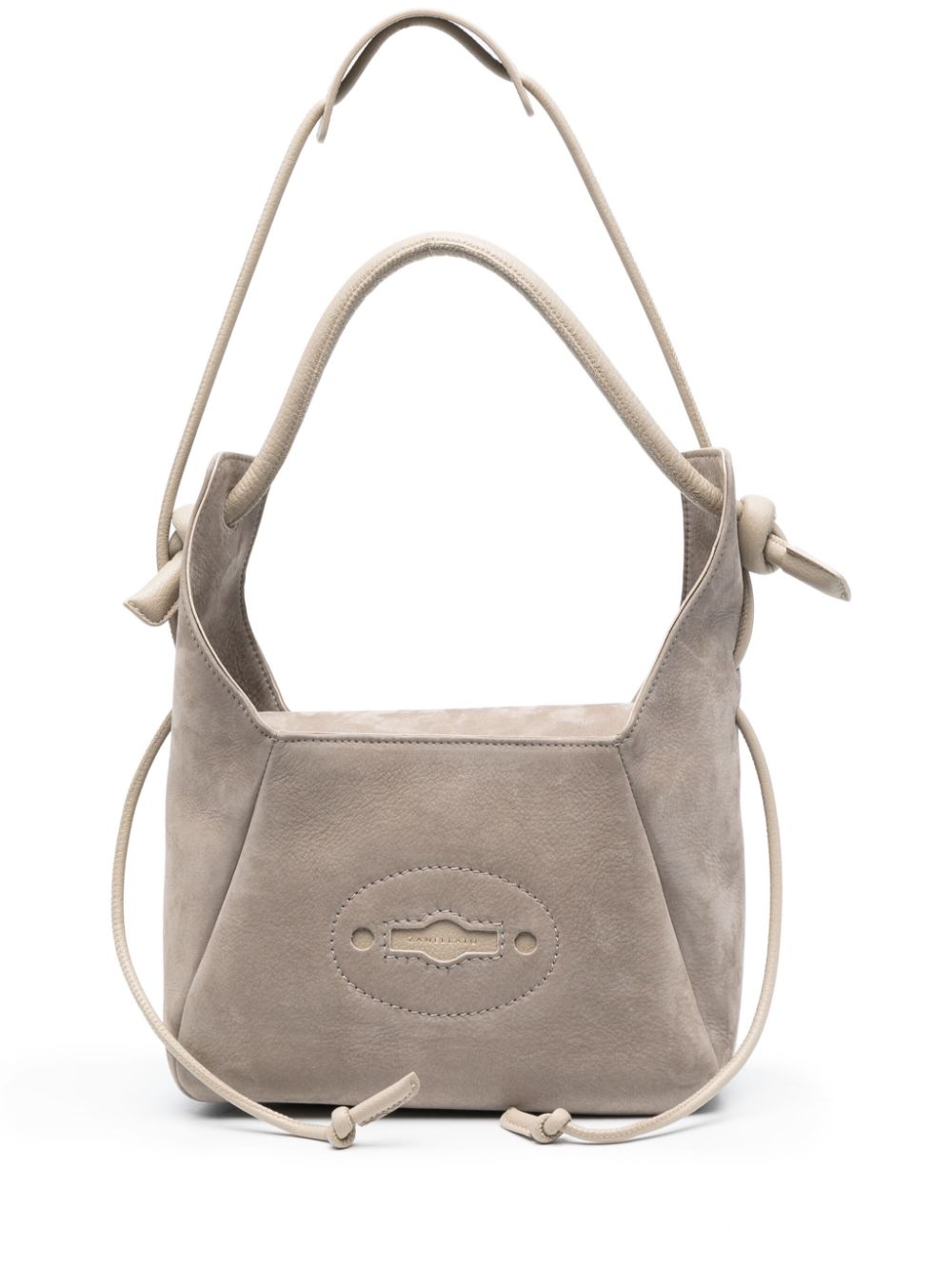 Shop Zanellato Mina Suede Shoulder Bag In Grey