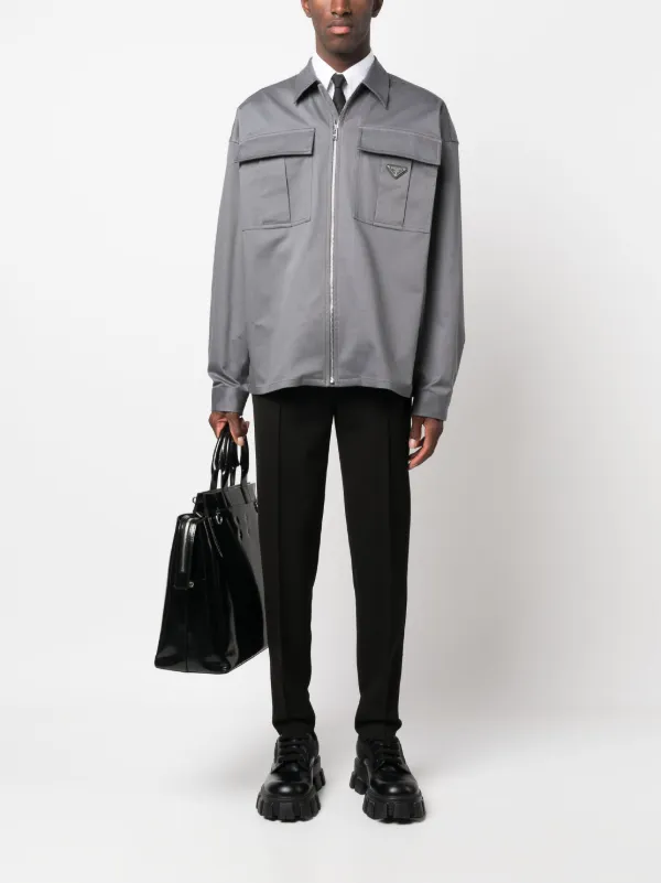 【送料&関税込】Prada Black Gabardine Pant Navy Gabardine Pants | PRADA