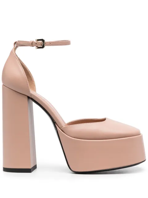 Pollini 145mm platform leather pumps