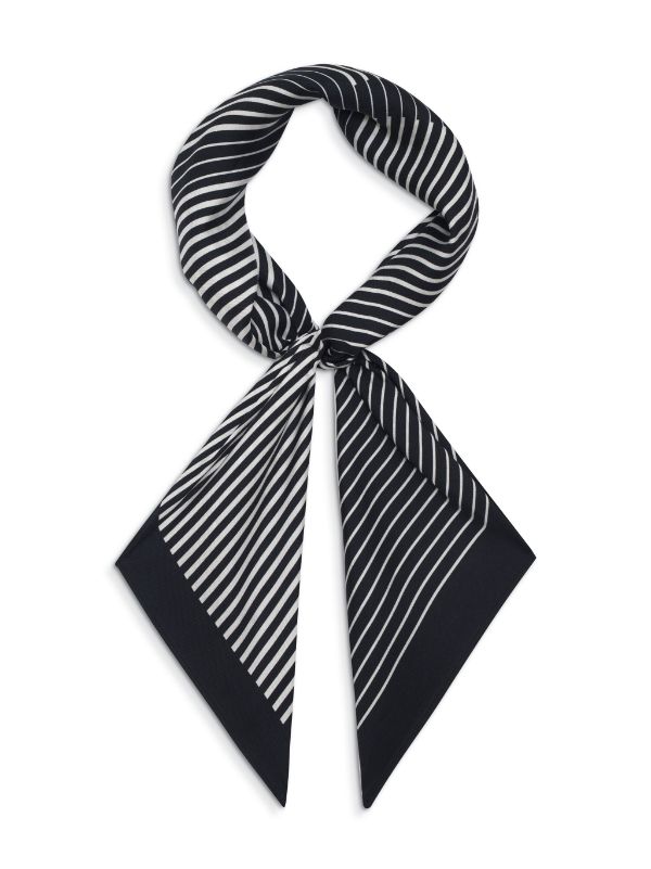 ANINE BING Evelyn Striped Monogram Silk Scarf Farfetch