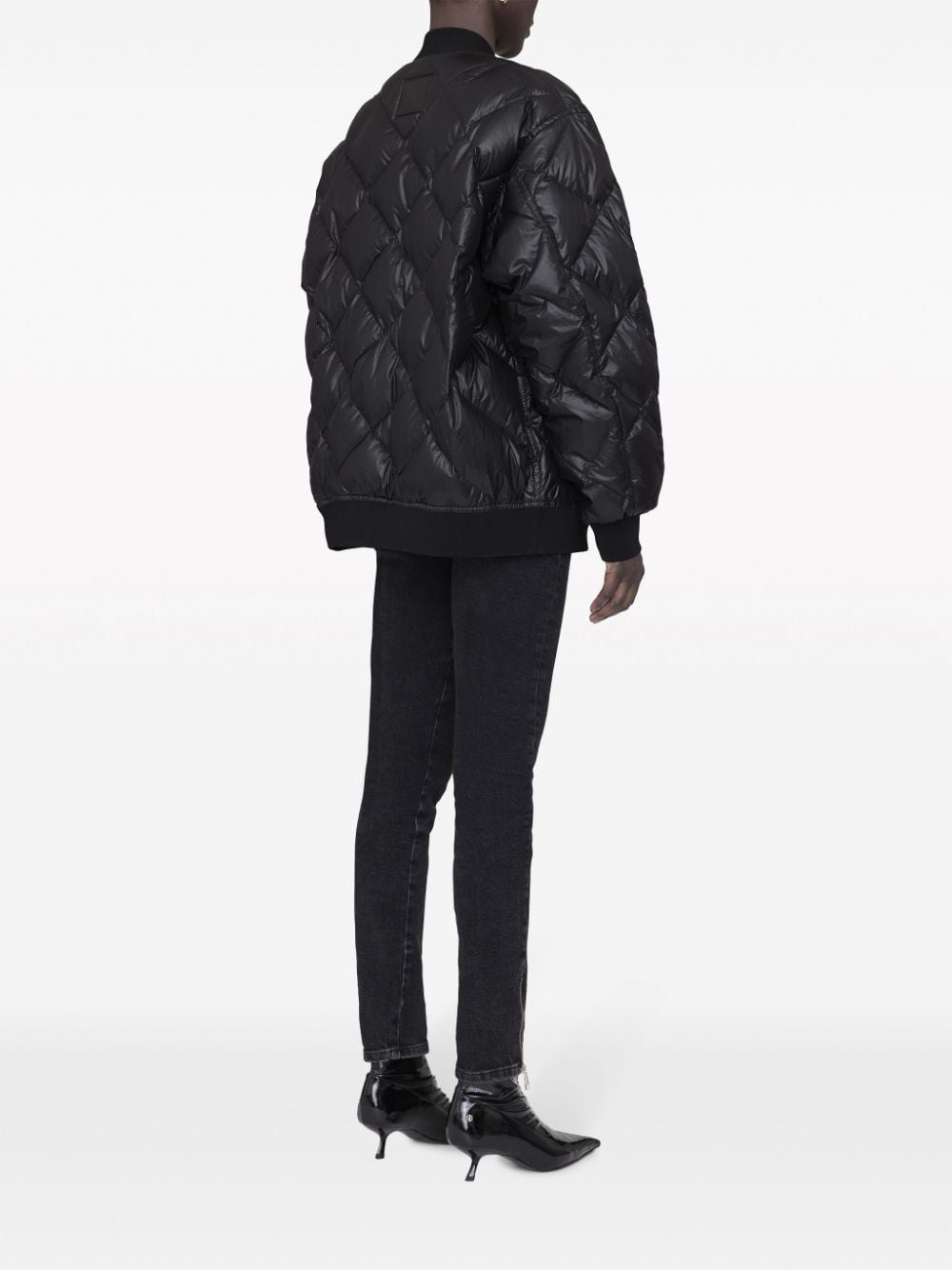 Shop Anine Bing Leo Padded-design Jacket In Black